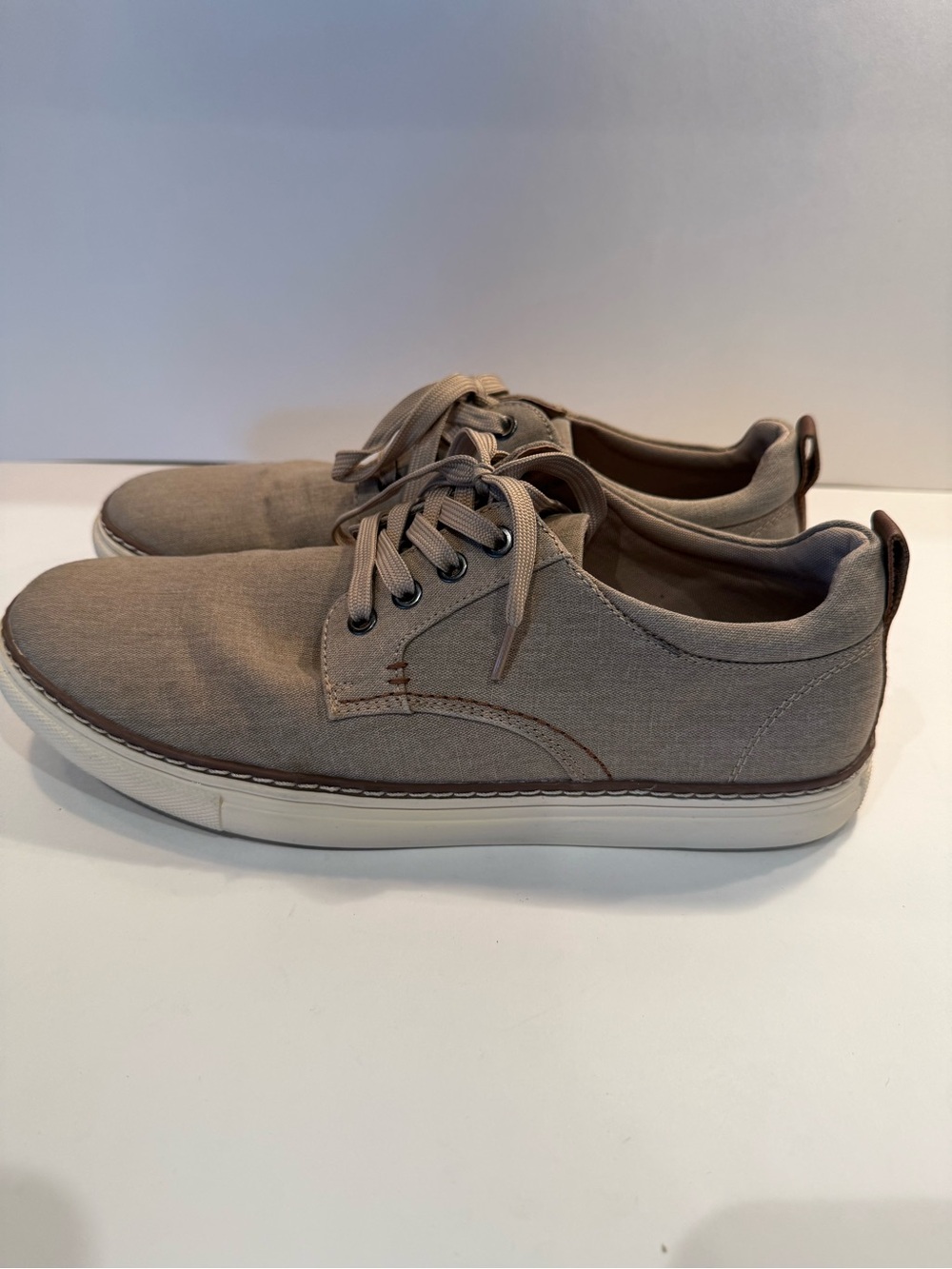Hawker Rye Canvas Lace-Up Sneakers in Taupe